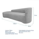 Ver imagem 3 de Recamier Curvo Orgânico 180cm 3 Lugares Lado Esquerdo para Sala de Estar Linho Paris