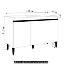 Ver imagem 4 de Balcão de Cozinha com Tampo 120cm 3 Portas Manu Amêndoa/branco - Ajl Móveis