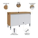 Ver imagem 3 de Balcão de Cozinha com Tampo 120cm 3 Portas Manu Amêndoa/branco - Ajl Móveis