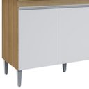 Ver imagem 5 de Balcão de Cozinha com Tampo 120cm 3 Portas Manu Amêndoa/branco - Ajl Móveis