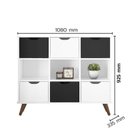 Ver imagem 4 de Nicho Organizador Retro Branco com 6 Gavetas Branco/Preto 108 x 92,5cm - FdECOR