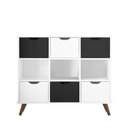 Ver imagem 2 de Nicho Organizador Retro Branco com 6 Gavetas Branco/Preto 108 x 92,5cm - FdECOR
