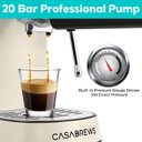 Ver imagem 2 de Casabrews Máquina de Espresso 20 Bar com Vaporizador de Leite (creme)