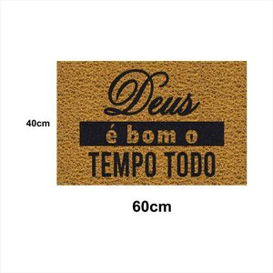 Tapete Capacho DEUS É BOM 60x40 fé senhor Casa Entrada Apto
