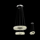 Ver imagem 2 de Pendente 2 Anéis Cristais Cromado 36cm Led 45w 3000k Bivolt