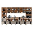 Ver imagem 3 de Cozinha Modulada Proença 8 Peças com Cristaleira e Aéreo 120cm Nogueira Touch/nude Prime Tx -