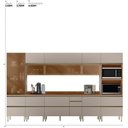 Ver imagem 4 de Cozinha Modulada Proença 8 Peças com Cristaleira e Aéreo 120cm Nogueira Touch/nude Prime Tx -