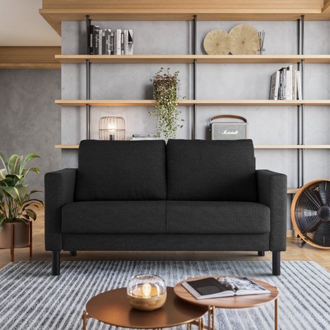 Sofá 2 Lugares com Usb em Linho Antúrio CabeCasa MadeiraOriginals