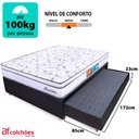 Ver imagem 3 de Cama Box Casal Colchão Molas Ensacadas Pillow Bicama Auxiliar Solteiro 138x188x58cm BF Colchões