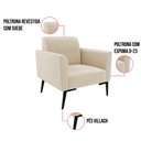 Ver imagem 5 de Kit 2 Poltronas Pés Villach Marisa Suede Bege D03 - D'Rossi