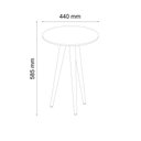 Ver imagem 3 de Kit 2 Mesinha Mesa Lateral Apoio Redondo Pés Palito Quarto Mesa de Cabeceira Slim Off White