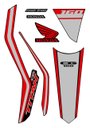 Ver imagem 1 de Kit Adesivo Faixa Protetor Cg Titan 160 Cinza e Vermelho Ano 2018 a 2021 Cobra Motoparts