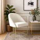 Ver imagem 2 de Banqueta Poltrona Lua Penteadeira e Salão com Base Metálica:bege