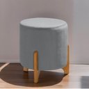Ver imagem 2 de Puff Banqueta Luxor Aveludado C/ Pés em Madeira Anti Risco