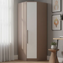 Ver imagem 1 de Guarda-Roupa Canto Oblíquo 1 Porta 100% MDF Requinte+ Bege/Duna/Branco Line