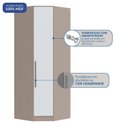 Ver imagem 5 de Guarda-Roupa Canto Oblíquo 1 Porta 100% MDF Requinte+ Bege/Duna/Branco Line