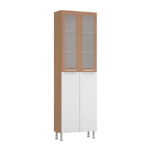 Cristaleira Ditália Aspen 4 Portas Carvalho/Branco CD-335