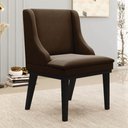 Ver imagem 2 de Kit 8 Cadeiras Estofadas para Sala de Jantar Base Fixa de Madeira Preto Lia Suede Marrom - Ibiza