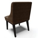 Ver imagem 7 de Kit 8 Cadeiras Estofadas para Sala de Jantar Base Fixa de Madeira Preto Lia Suede Marrom - Ibiza