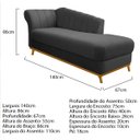 Ver imagem 4 de Kit Diva Recamier Vanessa 140cm Lado Direito e 02 Poltronas Laura Linho - Doce Sonho Móveis RECAMIER