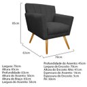 Ver imagem 5 de Kit Diva Recamier Vanessa 140cm Lado Direito e 02 Poltronas Laura Linho - Doce Sonho Móveis RECAMIER