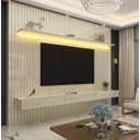 Ver imagem 2 de Home Suspenso 2.3 Ripado com LED Nobre Off White - Gelius Móveis