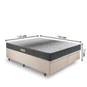 Ver imagem 2 de Cama Baú Queen 158x198 Linho Bege com Dual Firm Espuma Ecoflex