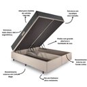 Ver imagem 4 de Cama Baú Queen 158x198 Linho Bege com Dual Firm Espuma Ecoflex