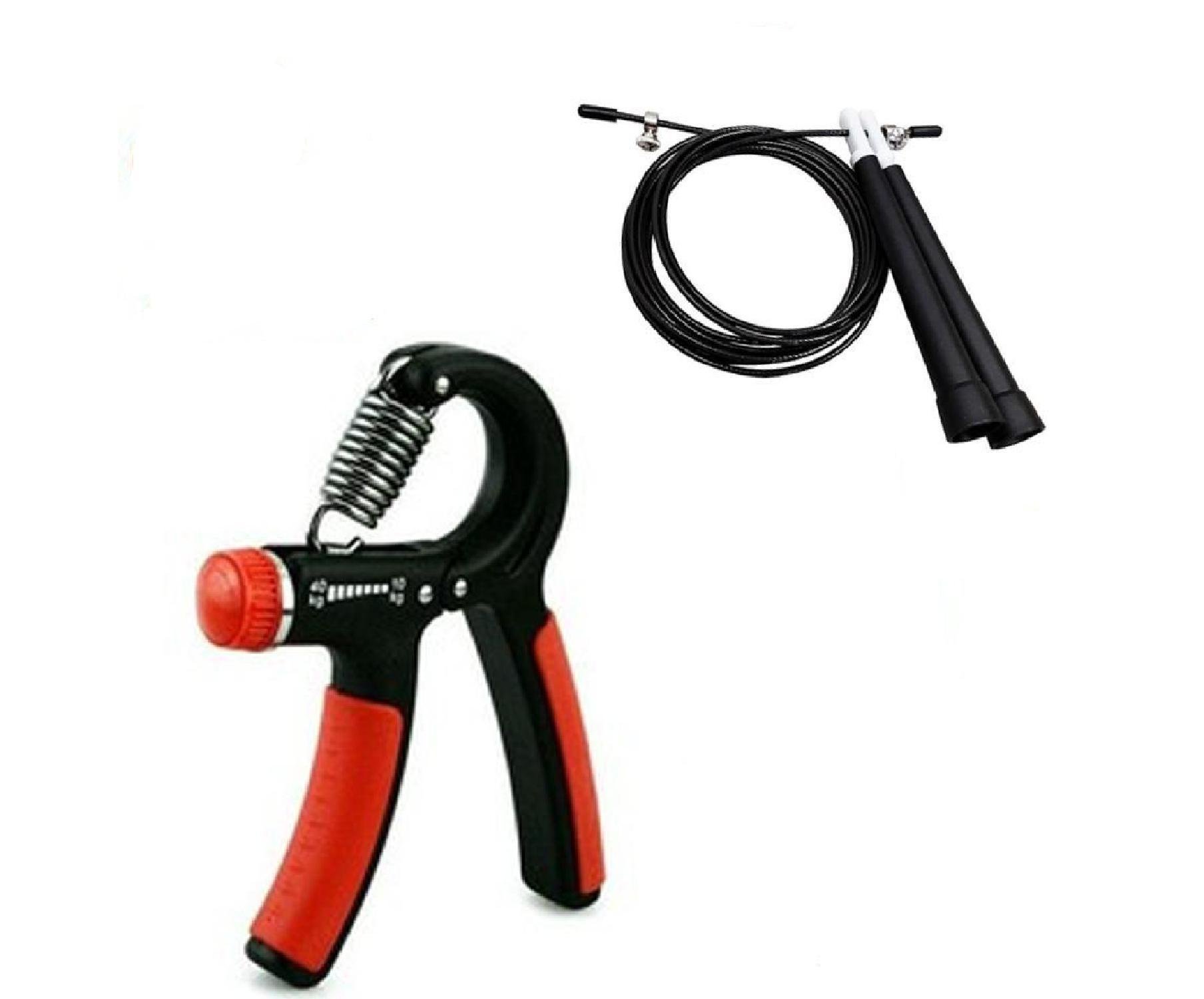 Kit Hand Grip Mola de Punho com Corda Ajustável Speed Rope