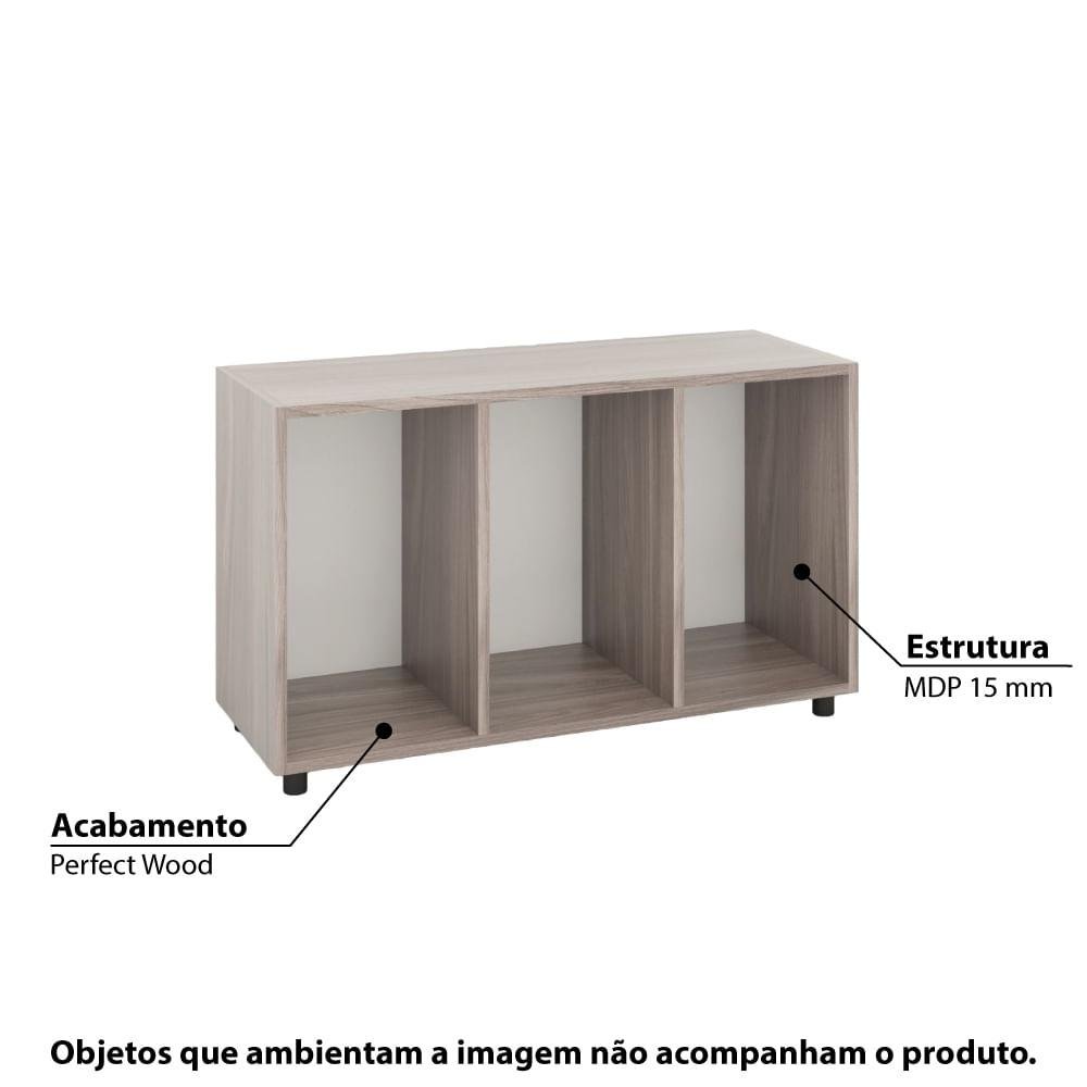 Organizador Infantil Montessoriano Single Ii 3 Nichos - Carvalho - 2