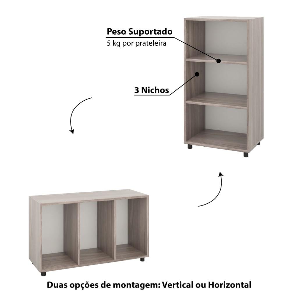 Organizador Infantil Montessoriano Single Ii 3 Nichos - Carvalho - 3
