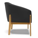 Ver imagem 6 de Poltrona Decorativa Stella Corino Preto Base Madeira Fixa para Sala Castanho - D'rossi