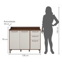 Ver imagem 4 de Balcão de Cozinha com Tampo 3 Portas 2 Gavetas 120 cm Áustria Valdemóveis