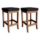 Ver imagem 1 de Kit 2 Banquetas Médias Barcelona para Bancada 64 cm Madeira Maciça Suede Preto CCS