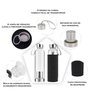 Garrafa De Vidro Com Infusor Para Chá 550ml Com Capa Tendmix Azul escuro - 4