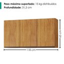 Ver imagem 3 de Armario Aereo 3 Portas 118 cm Suecia Cedro Rudk