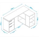 Ver imagem 4 de Mesa para Escritório em L com Diretor 2 Gavetas 160cm BRV Móveis Preto
