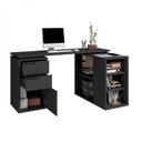Ver imagem 2 de Mesa para Escritório em L com Diretor 2 Gavetas 160cm BRV Móveis Preto