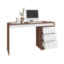 Ver imagem 6 de Mesa de Computador Office 3 Gavetas 176,5cm Castanho E Branca