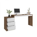 Ver imagem 2 de Mesa de Computador Office 3 Gavetas 176,5cm Castanho E Branca