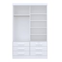 Ver imagem 5 de Guarda-Roupa 2 Portas de Correr com Espelho 6 Gavetas Meridian Gold Branco
