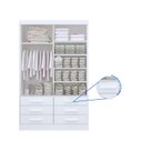 Ver mais imagens de Guarda-Roupa 2 Portas de Correr com Espelho 6 Gavetas Meridian Gold Branco