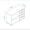 Ver imagem 4 de Gaveteiro 4 Gavetas 1 Nicho Office 