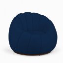 Ver imagem 3 de Poltrona Decoratica Orgânica Fixa com Puff Nuvem Veludo Azul - Loja Sheep