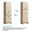 Ver imagem 5 de Armário Multiuso Lilo 4 Portas 4 Prateleiras 100% MDF Off White/Amêndoa - Móveis Peroba