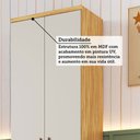 Ver imagem 7 de Armário Multiuso Lilo 4 Portas 4 Prateleiras 100% MDF Off White/Amêndoa - Móveis Peroba