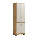 Ver imagem 2 de Armário Multiuso Lilo 4 Portas 4 Prateleiras 100% MDF Off White/Amêndoa - Móveis Peroba