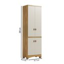 Ver imagem 4 de Armário Multiuso Lilo 4 Portas 4 Prateleiras 100% MDF Off White/Amêndoa - Móveis Peroba