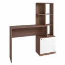 Ver imagem 4 de Escrivaninha com Estante Office 5 Nichos 133cm BRV Móveis Castanho E Branca
