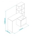 Ver imagem 3 de Escrivaninha com Estante Office 5 Nichos 133cm BRV Móveis Castanho E Branca